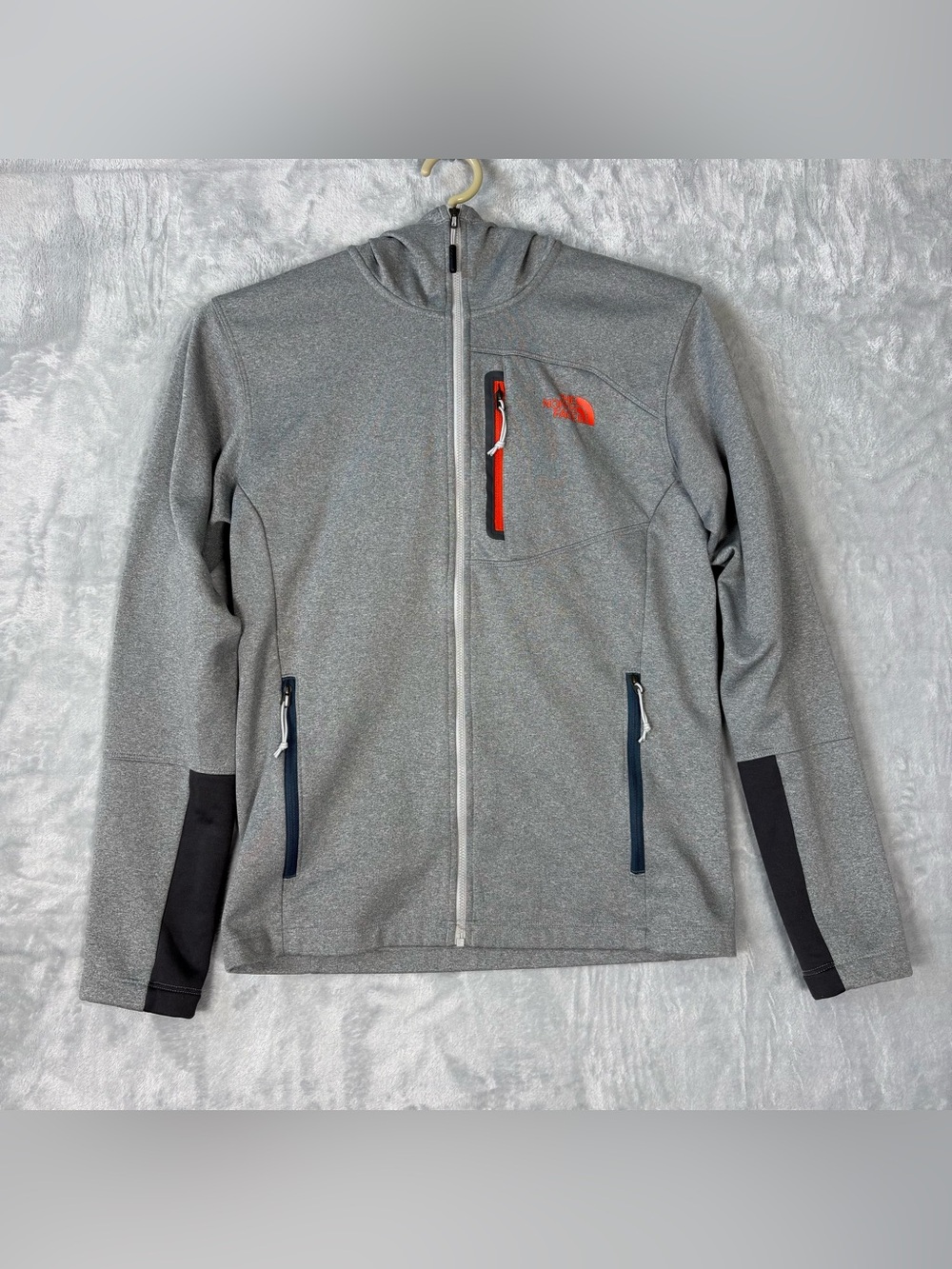The North Face Gray Zip-Up 100% Polyester Performance Hoodie Men's Small